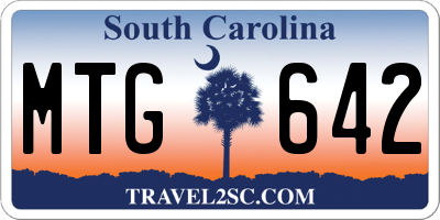 SC license plate MTG642