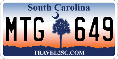 SC license plate MTG649