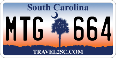 SC license plate MTG664