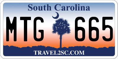 SC license plate MTG665
