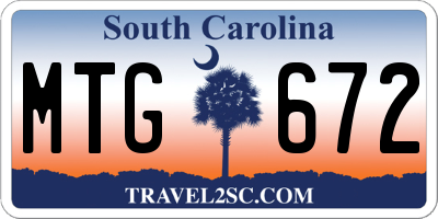 SC license plate MTG672