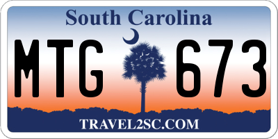 SC license plate MTG673