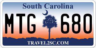 SC license plate MTG680