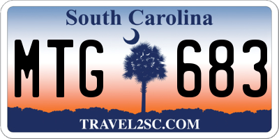 SC license plate MTG683
