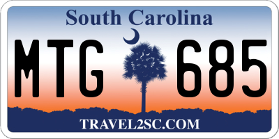SC license plate MTG685