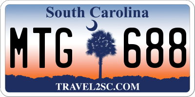 SC license plate MTG688