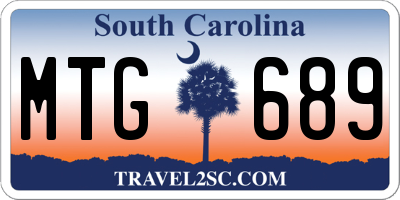 SC license plate MTG689