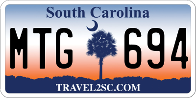 SC license plate MTG694