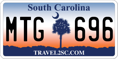 SC license plate MTG696