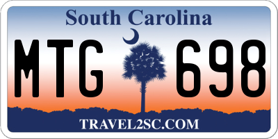 SC license plate MTG698