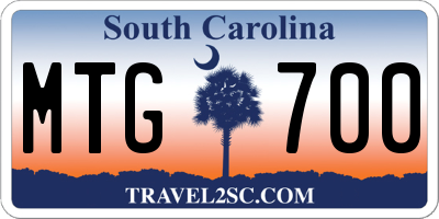 SC license plate MTG700