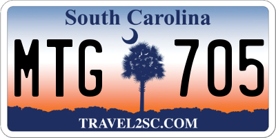 SC license plate MTG705