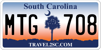 SC license plate MTG708