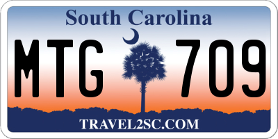 SC license plate MTG709