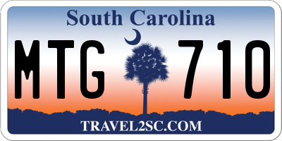 SC license plate MTG710