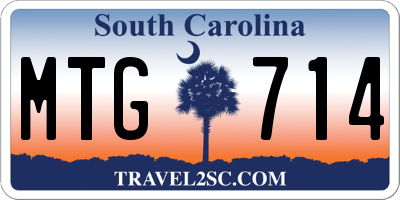 SC license plate MTG714