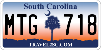 SC license plate MTG718