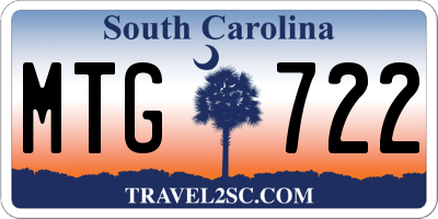 SC license plate MTG722