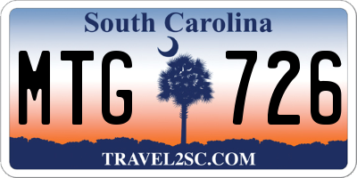 SC license plate MTG726