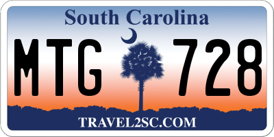 SC license plate MTG728