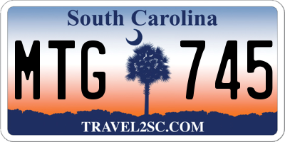 SC license plate MTG745