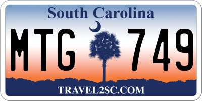 SC license plate MTG749