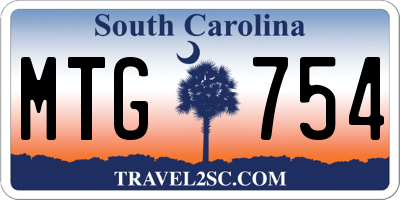 SC license plate MTG754