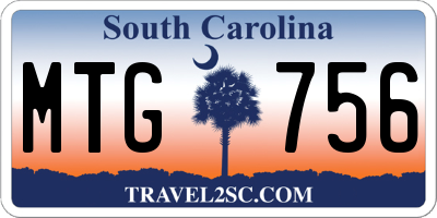SC license plate MTG756
