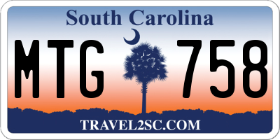 SC license plate MTG758