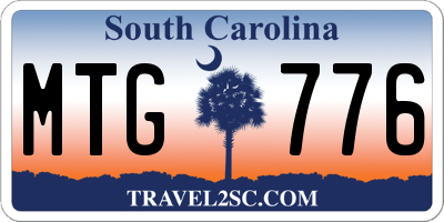 SC license plate MTG776