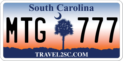 SC license plate MTG777
