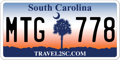 SC license plate MTG778
