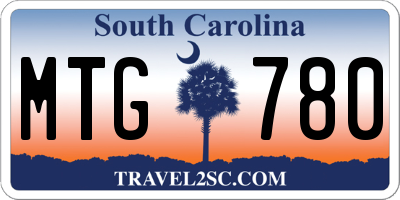 SC license plate MTG780