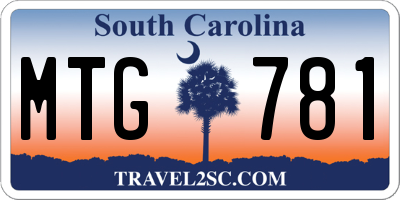 SC license plate MTG781