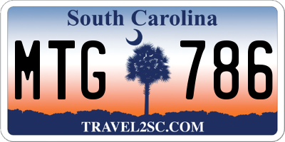 SC license plate MTG786