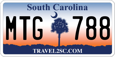 SC license plate MTG788