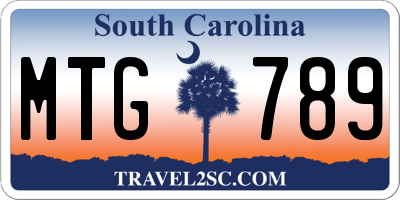 SC license plate MTG789