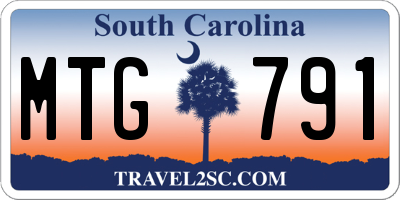 SC license plate MTG791