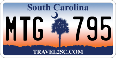 SC license plate MTG795