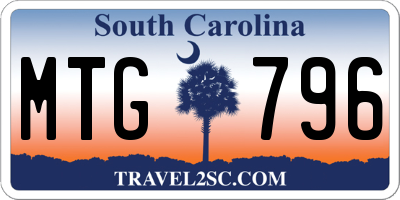 SC license plate MTG796