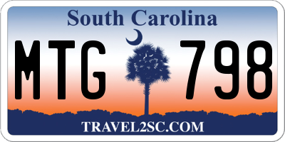 SC license plate MTG798