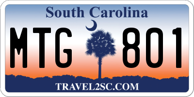 SC license plate MTG801