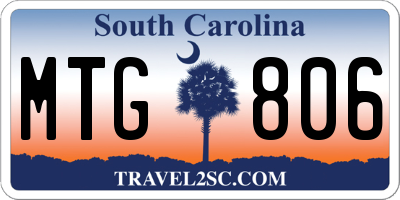 SC license plate MTG806