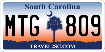 SC license plate MTG809