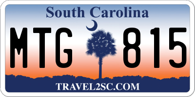 SC license plate MTG815