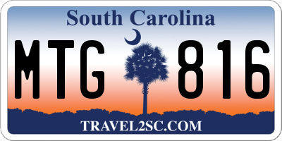 SC license plate MTG816