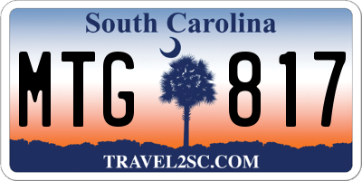 SC license plate MTG817