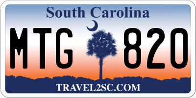 SC license plate MTG820