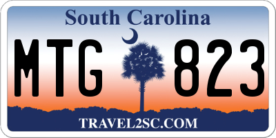 SC license plate MTG823
