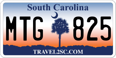 SC license plate MTG825